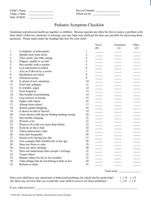 Pediatric Symptom Checklist